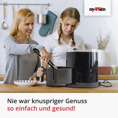Фритюрниця Grafner XL 3,6 літра, 1200 Вт, система приготування 360, кошик для смаження з антипригарним покриттям, таймер на 30 хвилин, плавне регулювання температури до 200C, фритюрниця без жиру, фритюрниця без олії