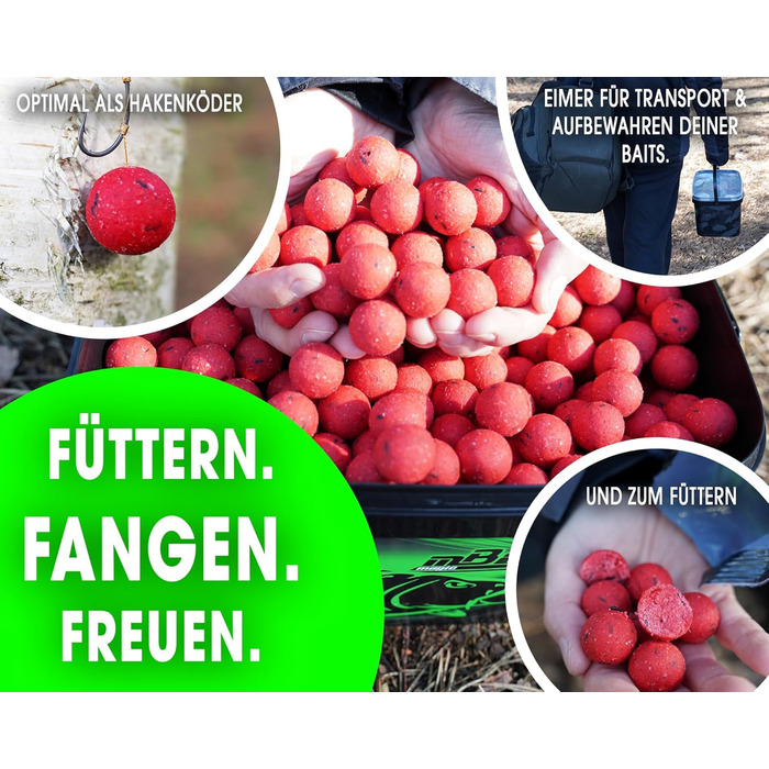 Бойли Angel-Berger Magic Baits у відрі 4 кг, всі види кормових бойлів, бойли для коропа, набір бойлів, приманка для коропа, Monster Crab