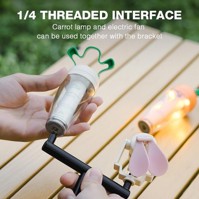 Патрон для акумуляторного світлодіодного кемпінгового ліхтаря, ліхтар-морква з акумулятором 2000 мАг, водозахист IPX4 - регульована висота яскравості, магнітне підвішування, для використання на вулиці (ліхтар-морква)