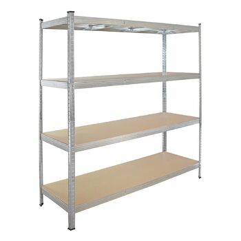 Стелаж TRUTZHOLM для важких умов експлуатації 180x160x60 см, вантажопідйомність 1000 кг, безболтовий стелаж, стелаж для зберігання, стелаж для підвалу, стелаж для майстерні, оцинкована сталь, 4 полиці