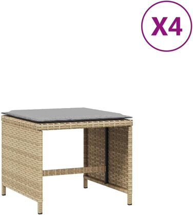 Подушка для садового стільця 4 шт. бежева суміш 4436 см Poly Rattan,365047