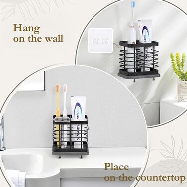 Настінний тримач зубної щітки Shinowa для ванної кімнати, тримач зубної пасти для електричної зубної щітки з нержавіючої сталі з лотком для швидкого висихання, 2 клейовими прорізами та настільним приладдям для ванної кімнати Органайзер для душу