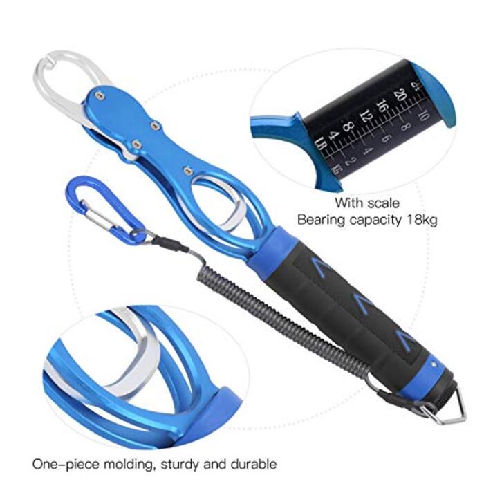 Рибний контролер ваги алюмінієвого сплаву риболовля хапачка для обробки та зважування інструмент для риби губа захоплення інструмент (синій)