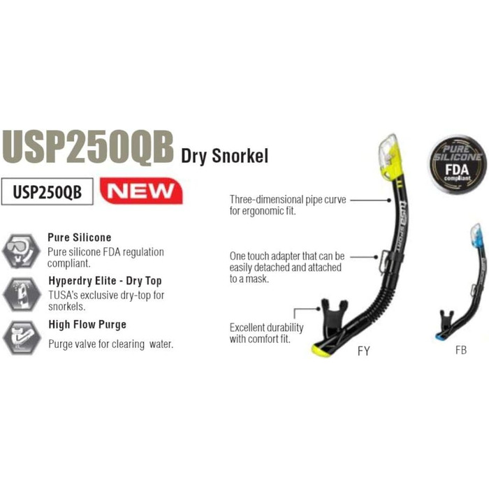 Набір для сноркелінгу TUSA Visio Travel - маска для дайвінгу, суха трубка, ласти, сумка, дорослий розмір L (40-46), синій