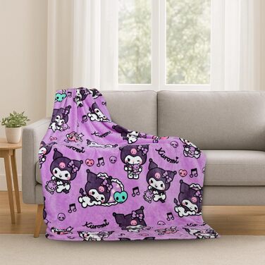 М&39яка ковдра з мікрофібри Kuromi Pink 130x170 см Кавайна ковдра для дівчаток або жінок, плед Sanrio для дивана або ліжка, оригінальна ідея подарунка на Різдво та День народження