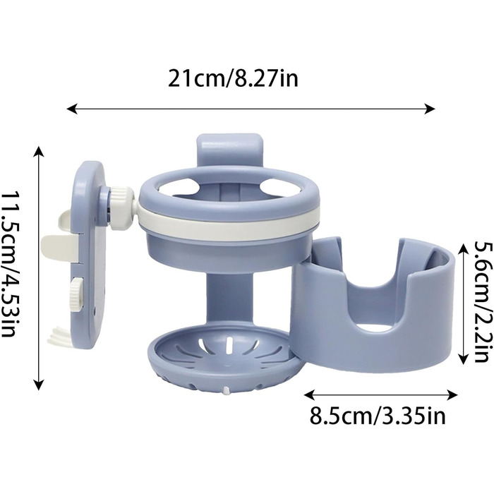 Підстаканник для коляски - кріплення для телефону, що обертається на 360 градусів Тримач телефону Органайзер для коляски Тримач для чашок із затиском для телефону, що обертається Надійний підстаканник для коляски для візків для годуючих, інвалідного крісл