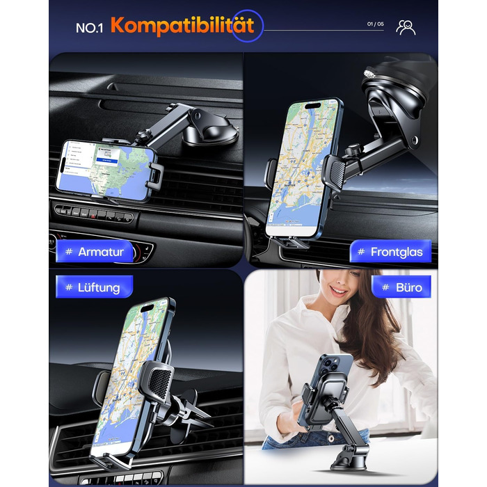 Автомобільний тримач мобільного телефону MP-MALL Супер присоска та суперсталевий гачок Оновлення універсальне для диска приладової