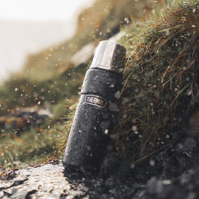 Маленький глечик King Thermos сірого кольору, виготовлений з нержавіючої сталі, зберігає об&39єм гарячим або холодним, 470 мл