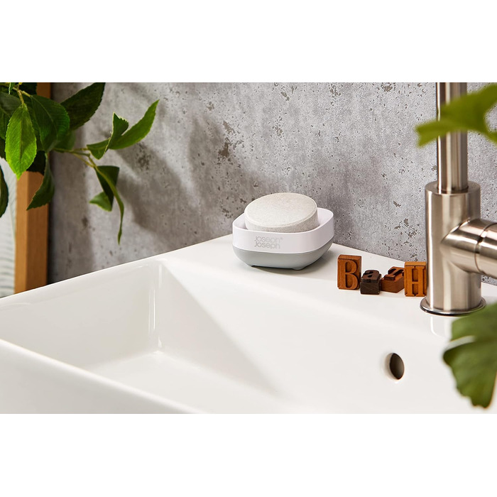 Компактна мильниця - білий/сірий, 3,6 х 7,1 х 8,4 см Сірий/білий