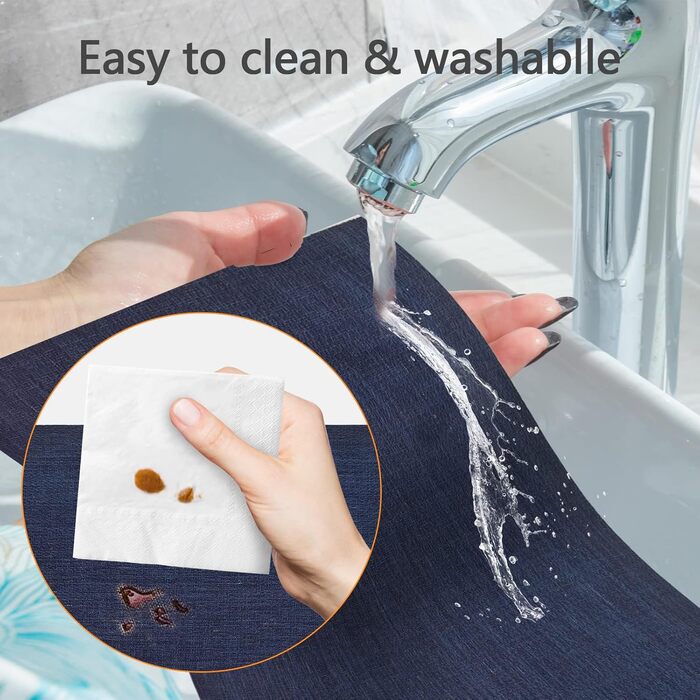 Серветки, що миються Набір з 6 серветок Протиковзка серветка ПВХ Термостійка серветка для столу, S01 Navy blue S01 Navy blue 6 шт.