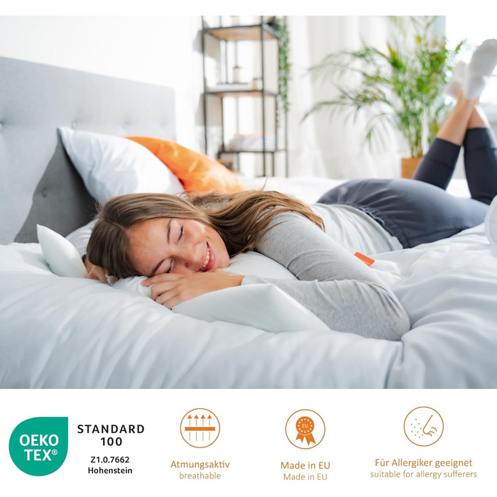 Подушка для сну на животі 80x80 см, плоска подушка для сну на животі, подушка для підтримки шиї, подушка для сну на животі, багатофункціональна подушка 80 x 80 см, зроблено в ЄС, Oeko-Tex, можна прати