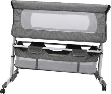 Дитяче ліжечко Side-by-Side, регульоване по висоті, мобільне, з функцією зберігання, з москітною сіткою