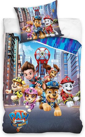 Постільна білизна Trumschn Paw Patrol 135x200 80x80 - Paw Patrol Кінофільм - 100 бавовна - Постільна білизна Chase Paw Patrol Migh