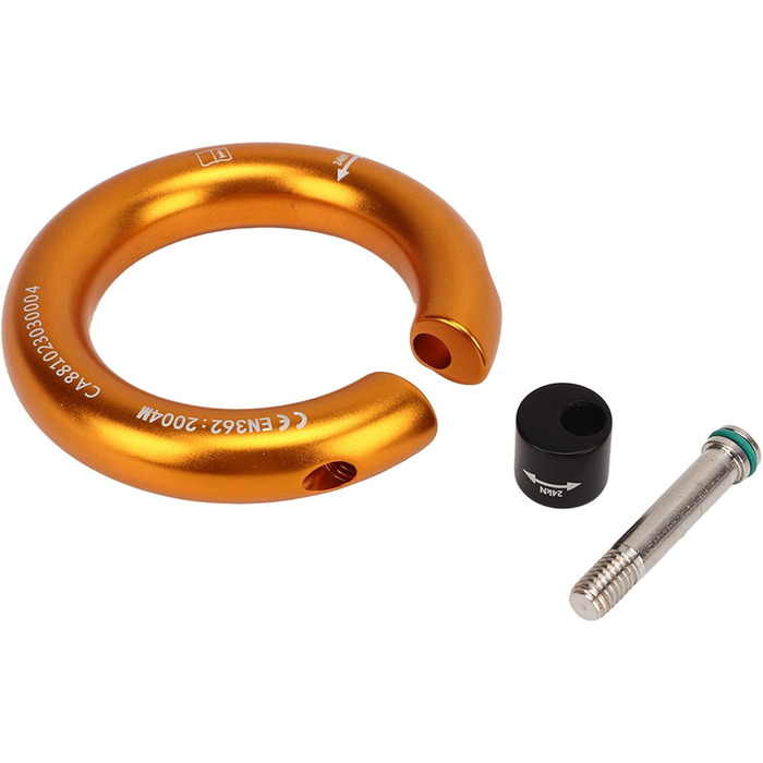 Алюмінієве кільце для спуску Fockety 24 KN, натяжне кільце 2,75 дюйма, з&39єднувальне кільце з отвором 0,47 дюйма, з&39єднувач для мотузки для рятувальників, будівельників, рятувальних робіт, килимок для слеклайну, золотистий