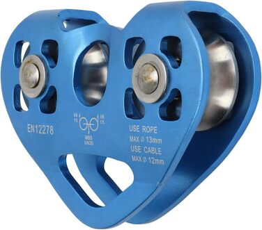 Подвійний блок для зіплайна, канатна дорога у формі серця для скелелазіння та використання, легка та синього кольору.