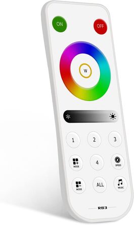 В 1 Світлодіодний контролер Bluetooth 2.4 ГГц, сумісний з WS2812B SK6812 WS2811 FCOB CCT 5050RGB/RGBW світлодіодна стрічка з сенсорною панеллю 2.4G/2.4G радіочастотним пультом дистанційного керування/додатком Музичний режим Kontrol (RB3 RGB/RGBW), 12