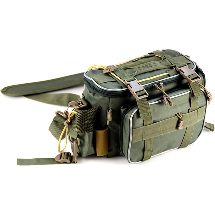 Рибальський рюкзак, сумка для риболовлі, сумка для зберігання рибальських снастей, сумки для рибальських снастей, сумка для рибальського спорядження для морської та прісноводної риболовлі (армійський зелений)