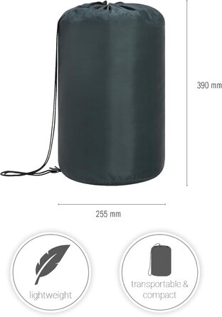 Спальний мішок Paco Home для вулиці, який можна прати, дихаючий, для дорослих та дітей, літо/зима, спальний мішок-ковдра, для кемпінгу/подорожей, антрацитовий, 220x70x6 см