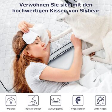 Подушки 80x80 см, комплект з 2 шт. , ортопедичні подушки для сну на боці з преміальним наповнювачем, дихаюча подушка для шиї, для сну, сидіння, ліжка, дивана, для алергіків, м&39які та підтримуючі, можна прати, чорно-білі, 80 x 80 см, 2 шт. и