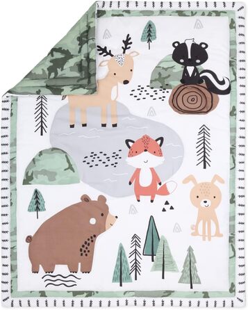 Комплект постільної білизни в дитяче ліжечко Peanutshell Woodland Camo для хлопчиків - комплект з 3 предметів - ковдра в ліжечко,