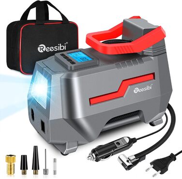 Портативний компресор REESIBI 10 бар, з цифровим дисплеєм, підключення 12В 230В для транспортного засобу/автомобіля