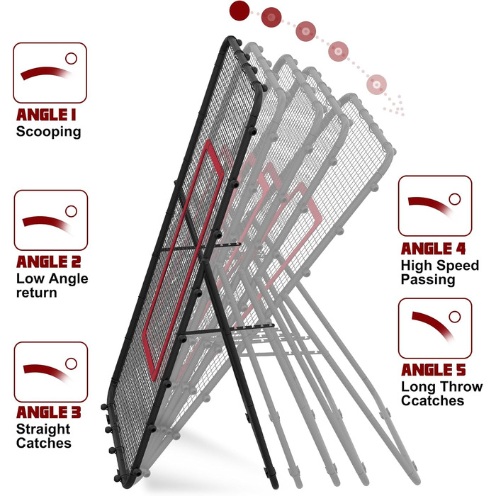 Волейбольна сітка LIANTRAL 2,2 × 1,2 м – тренувальне обладнання з зоною відбивання для лакросу, бейсболу та вправ, регульована для заднього двору, приміщення чи вулиці, чорна