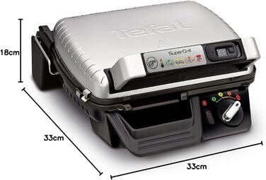 Електричний гриль Tefal SuperGrill 2000 Вт Електричний гриль алюмінієвий 320 x 240 мм