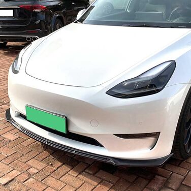 Передній спойлер Губа Сумісна з Tesla Model Y Передня губа Передній спойлер Автомобільний обвіс із захистом від зіткнень (3 шт. ) Візерунок з вуглецевого волокна