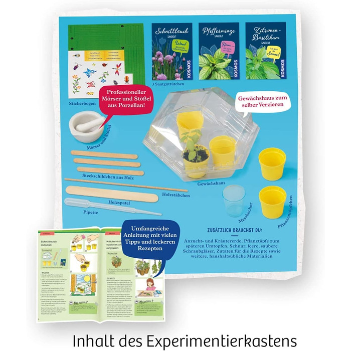 Набір для експериментів Herb Garden KOSMOS, вирощування трав
