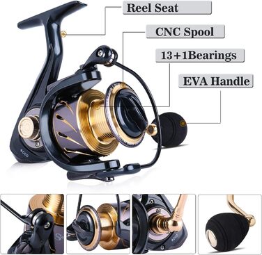 Телескопічна вудка та котушка, комбінована з вуглецевого волокна, для морської та прісної води, комплект спінінгових вудок з 13 1 екранованими кульковими підшипниками, котушка BB, набір для подорожей та риболовлі 2,1 м/6,9 футів