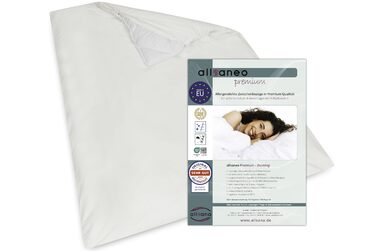 Підковдра allsaneo Premium для алергіків 135x200 см Надзвичайно м&39яка та легка антиалергенна постільна білизна Оболонка від кліщів Захист від кліщів Внутрішній чохол, стійкий до алергенів Сертифіковано TV