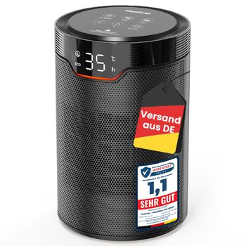 Енергозберігаючий вентилятор-обігрівач ПЕРЕМОЖЕЦЬ ТЕСТУ, невеликий ECO вентилятор-обігрівач потужністю 1500 Вт, тихий вентилятор-обігрівач з 24-годинним таймером, захистом від перекидання та перегріву