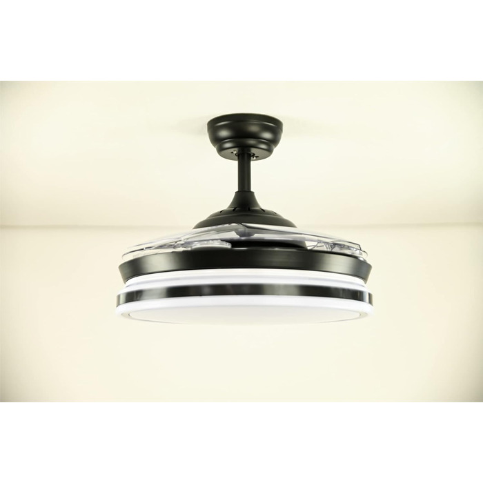 Зі світлодіодним освітленням, включаючи дистанційне керування, має інноваційний механізм складання та розкладання крил 60 Вт, чорний