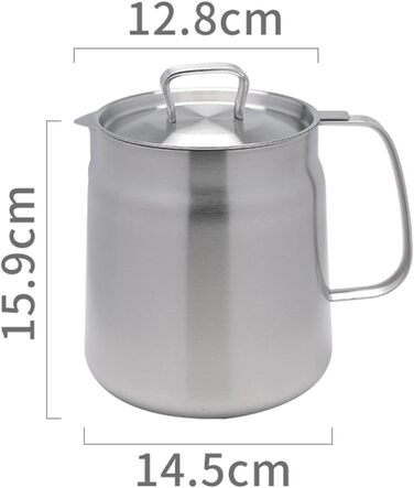 Горщик для смаження Gralara, кошик для сита для олії з ручкою, каструля, каструля для бульйону, маленька каструля для фритюрниці для приготування, випічка, олія, зберігання, 2 л