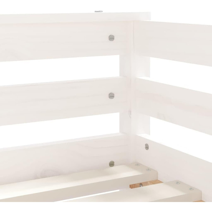 Дитяче ліжко з шухлядами з масиву сосни, 70x140 см, біле, з міцними ламелями та практичним узголів&39ям, 147,5 x 76 x 46,5 см, біле