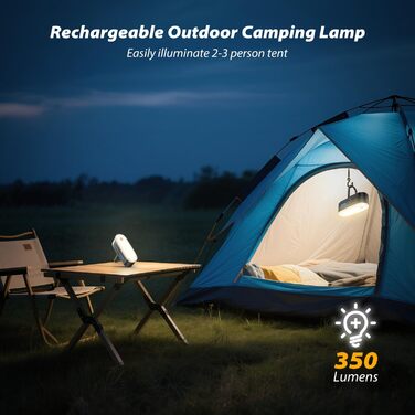 Ліхтарі для кемпінгу з датчиком руху, акумуляторний кемпінговий ліхтар, портативні підвісні ліхтарі для наметів, водонепроникний аварійний ліхтар IPX5 для використання на вулиці, режим SOS, магнітний робочий ліхтар, 2 шт.
