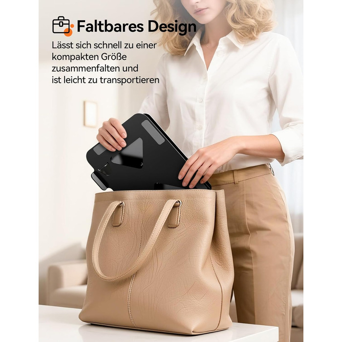 Стійка для ноутбука TECKNET, складана, ергономічна, металева підставка для ноутбука, сумісна з моделями 10-17,3 дюймів, чорна