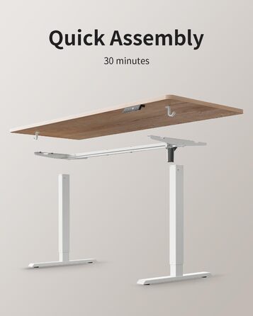 Стіл FEZIBO з регульованою висотою, цільна стільниця, 120 x 60 см, стіл з регульованою висотою та портами зарядки USB-A та USB-C, стіл для роботи сидячи та стоячи для домашнього офісу, стіл для роботи стоячи, дуб 120 x 60 см