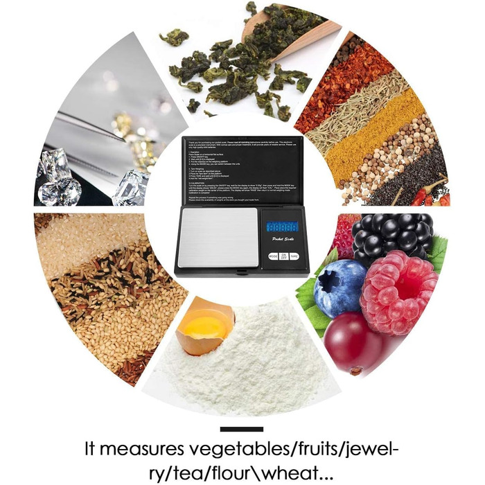 Кишенькові ваги, Foraco 500г / 0.01г Цифрова шкала Дрібна шкала Цифрова шкала Золота шкала Монетна шкала Чорна Upgrade 500г