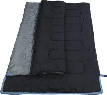 Ваш спальний мішок GEAR 2 Man Marin -7C Ковдра Спальний мішок 220x150 см Двоспальний мішок 3-4 сезони Синій сірий