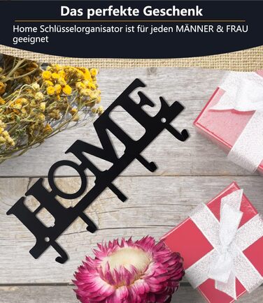 Настінна вішалка для ключів 5 гачків, декоративна, легка установка, легована сталь, чорна, тримач для ключів для декору настінного