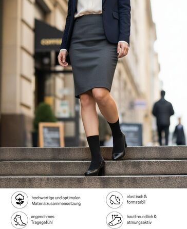 Пар чоловічих та жіночих ділових шкарпеток преміум-якості з комфортною манжетою, безшовні, виготовлені з бавовни, розмір 43-46 (1) Чорний, 10