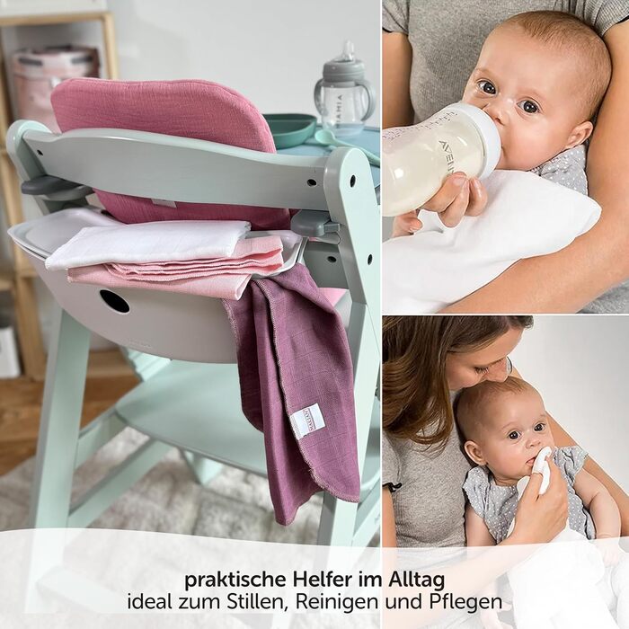 Муслінові пелюшки MAKIAN 9 упаковок, 40x40 см, перевірено Oeko-TEX Standard 100, 9 пелюшок для відрижки преміум якості - 4-шарові