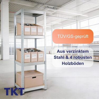 Стелаж Work System з дерев&39яними полицями 180x46x46 см - Оцинкований стелаж з вантажопідйомністю 175 кг на полицю. Міцний стелаж з 4 полицями для майстерень, віталень та підвалів.