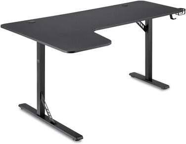 Л (лівий) Ігровий стіл, прямокутний, Д 160 x Г 60-100 x В 75 см Вантажопідйомність до 120 кг Підсклянник Тримач для навушників Килимок для миші Ігровий розмір L, 160