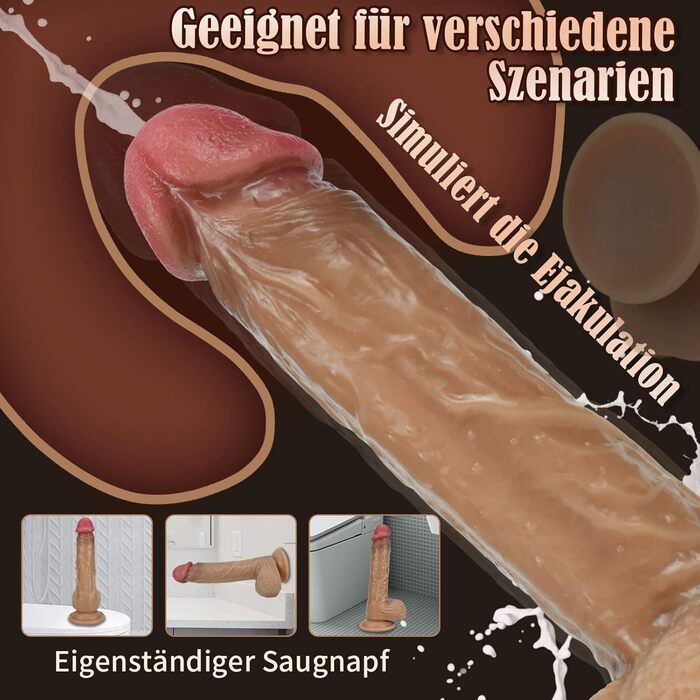 Реалістичний фалоімітатор з функцією сквіртингу, присоска, фалоімітатор для сквіртингу яєчок, фалоімітатор для сквіртингу зі штучною спермою, сперма, реалістичний член, XL, м&39який, секс-іграшка для сквіртингу, хвіст фалоімітатора для жінок та чоловіків,