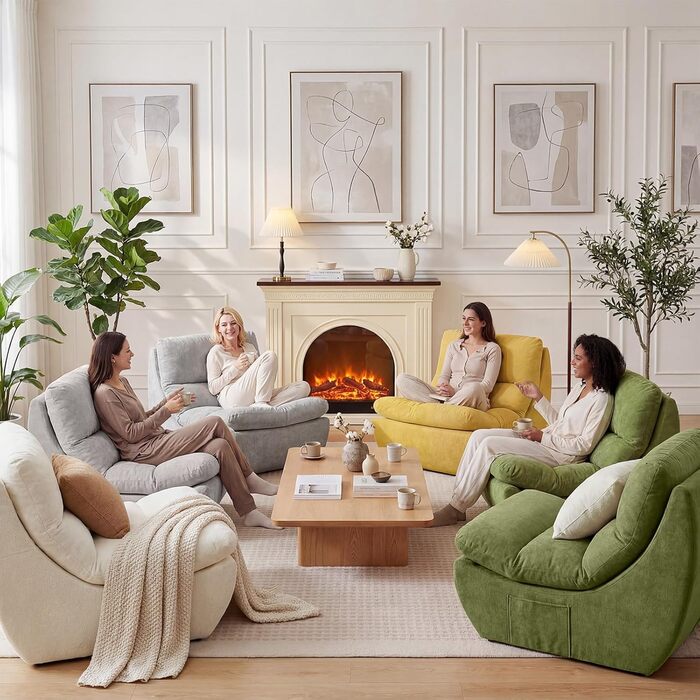 Крісло-мішок, крісло для читання, крісло-мішок, 1-місний диван з піни з ефектом пам&39яті, диван-лінивець, розкладний диван для читання, для сну у вітальні та спальні, складання не потрібне, жовтий