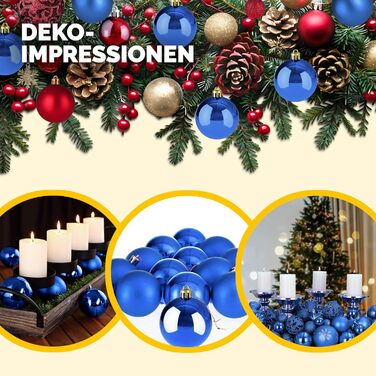 Різдвяні кульки 54 шт сині Deuba