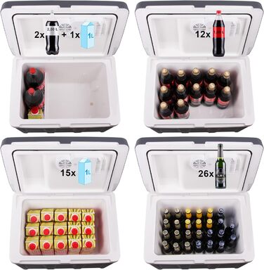 Електричний холодильник об&39ємом 45 літрів, 12 В, 230 В, охолодження та обігрів, термоелектричний холодильник на колесах, для автомобіля, вантажівки, міні-холодильника, термобоксу для автомобіля, човна, кемпінгу, тихий еко-режим