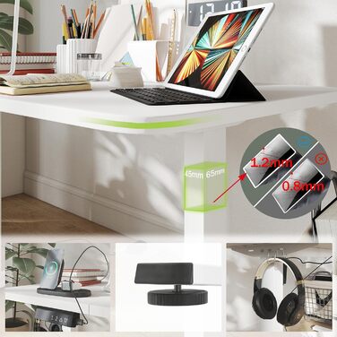 Ігровий стіл з регульованою висотою, комп&39ютерний стіл з регульованою висотою та акумуляторним USB-двигуном, стіл з електричним регулюванням висоти, сучасний дизайн столу для роботи стоячи 120 x 60 x 72-119 см